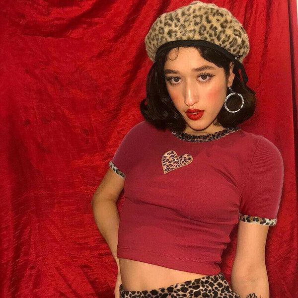 cute women short sleeve leopard print heart elastic o neck tube blouse crop shirts, White
cute women short sleeve leopard print heart elastic o neck tube blouse crop shirts, White