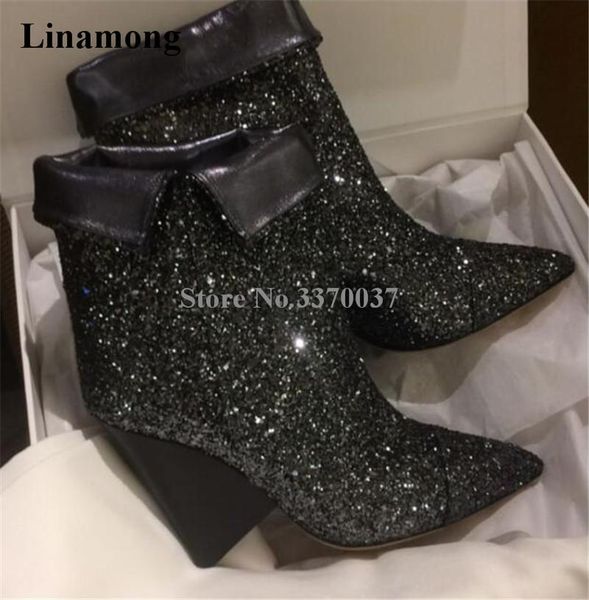 boots 2021 fashion women pointed toe glitter black spike heel ankle booties slip-on strange fold short
boots 2021 fashion women pointed toe glitter black spike heel ankle booties slip-on strange fold short