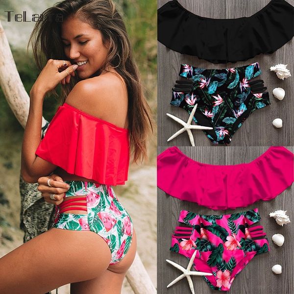 new high waist bikini swimwear women swimsuit off shoulder bathing suit biquini ruffle brazilian bikini set beachwear t200114, White;black
new high waist bikini swimwear women swimsuit off shoulder bathing suit biquini ruffle brazilian bikini set beachwear t200114, White;black
