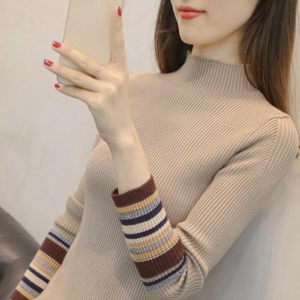 official website p half high neck sweater new fall / winter 2019 pullover knitted bottoming shirt women's long sleeve, White;black
official website p half high neck sweater new fall / winter 2019 pullover knitted bottoming shirt women's long sleeve, White;black