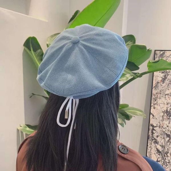berets 2021 autumn chic beret hats for women denim drawstring adjustable fashion retro painter cap hat female vintage flat gorras, Blue;gray
berets 2021 autumn chic beret hats for women denim drawstring adjustable fashion retro painter cap hat female vintage flat gorras, Blue;gray