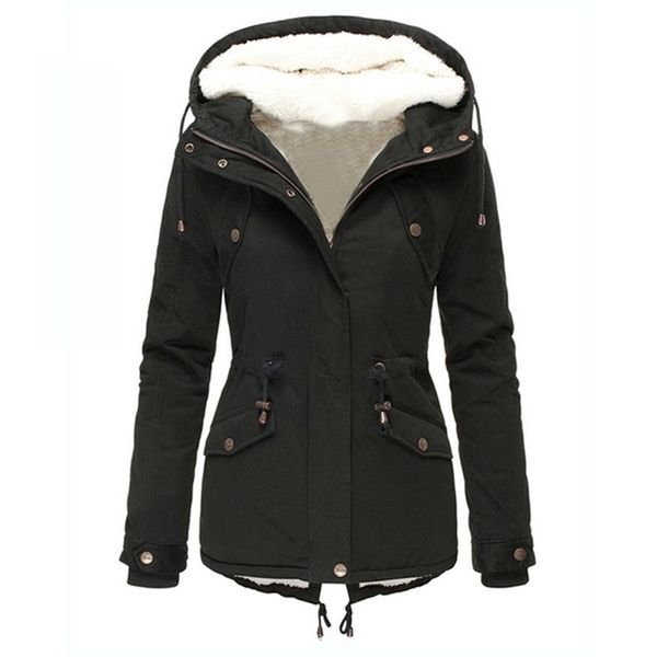 casual winter jacket women warm coat winter women long sleeve pure color fleece thickening women parkas outwear 201127, Black
casual winter jacket women warm coat winter women long sleeve pure color fleece thickening women parkas outwear 201127, Black