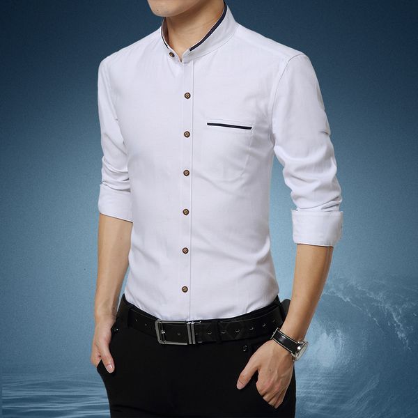spring and autumn new men's simple stand collar long sleeve youth loose light luxury business oxford spinning shirt, White;black
spring and autumn new men's simple stand collar long sleeve youth loose light luxury business oxford spinning shirt, White;black