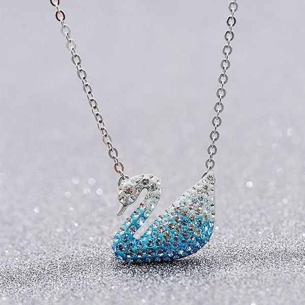 luxury classic blue gradient swan necklace womens large small pendant clavicle chain swarovski elements fashion design, Silver
luxury classic blue gradient swan necklace womens large small pendant clavicle chain swarovski elements fashion design, Silver