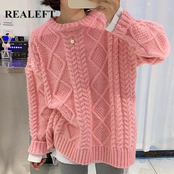 realeft 2020 new autumn winter pink sweater elegant korean style oversized women's pullover round neck knit sweaters ssw141, White;black
realeft 2020 new autumn winter pink sweater elegant korean style oversized women's pullover round neck knit sweaters ssw141, White;black
