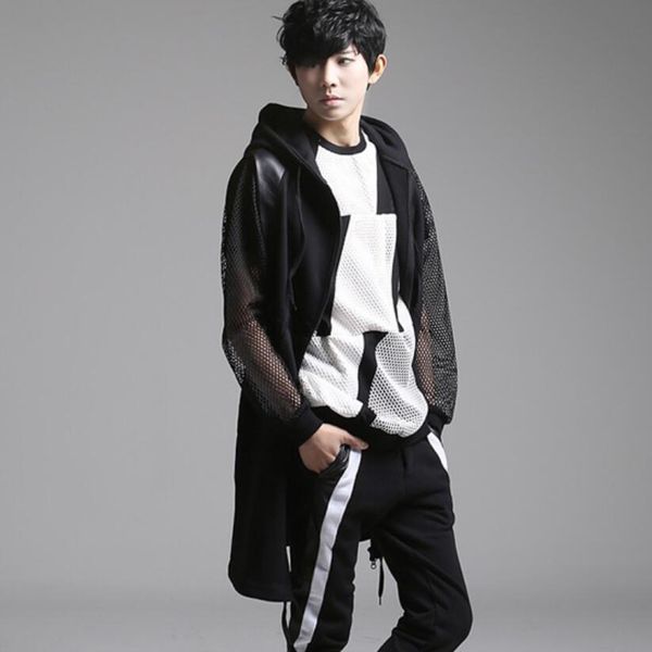 2021 shredded leather men hoodies vest long nightclub singer hip hop sleeveless jacket with hoodie casual man gilet stage attire rd6r, Black;white
2021 shredded leather men hoodies vest long nightclub singer hip hop sleeveless jacket with hoodie casual man gilet stage attire rd6r, Black;white