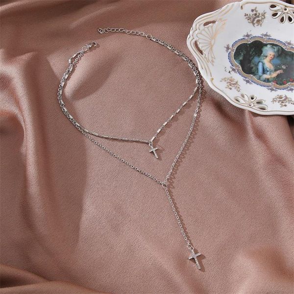 fashion gold color crystal cross necklaces pendants bohemian double layered necklace religious christian jewelry, Silver
fashion gold color crystal cross necklaces pendants bohemian double layered necklace religious christian jewelry, Silver