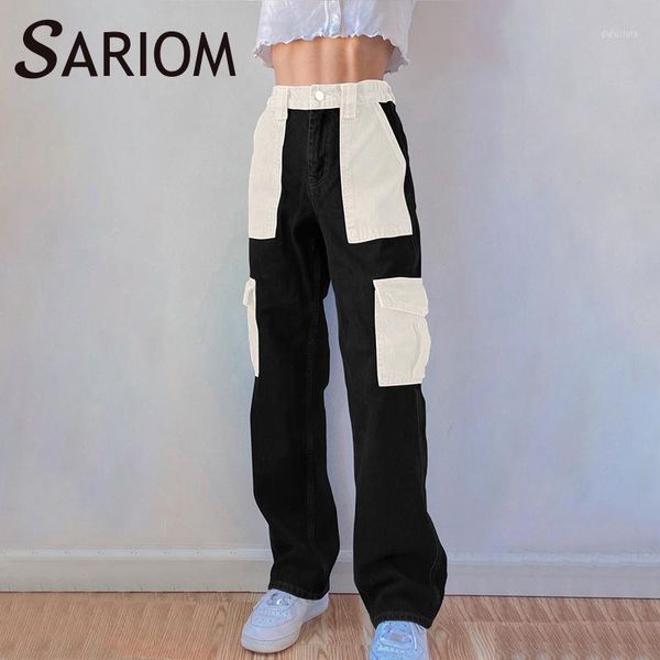 black white patchwork baggy jeans womens 90s boyfriend high waist pocket distressed denim pants ladies streetwear long trousers1, Blue
black white patchwork baggy jeans womens 90s boyfriend high waist pocket distressed denim pants ladies streetwear long trousers1, Blue