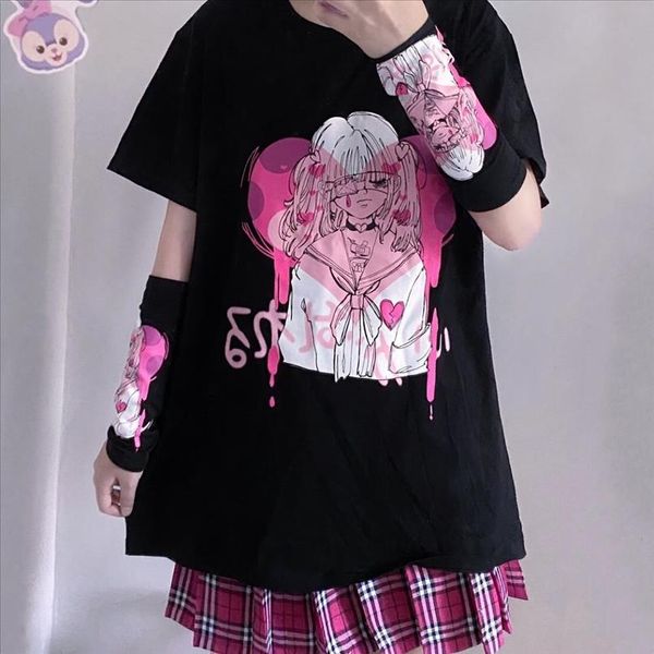 t shirts women cartoon print leisure loose streetwear tee gothic female harajuku summer clothing e girl kawaii y2k aesthetic top, White
t shirts women cartoon print leisure loose streetwear tee gothic female harajuku summer clothing e girl kawaii y2k aesthetic top, White