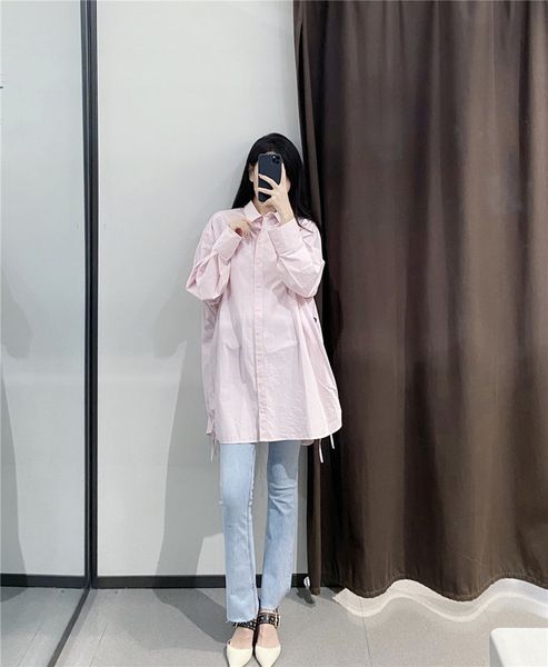 women's autumn 2020 boyfriends loose medium length poplin pleated long sleeve shirt pink casual top, Black;gray
women's autumn 2020 boyfriends loose medium length poplin pleated long sleeve shirt pink casual top, Black;gray