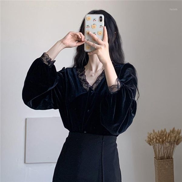 black pleuche blouse women autumn spring lace patchwork v-neck balloon long sleeve velvet mautre lady velour tunic plus size1, White
black pleuche blouse women autumn spring lace patchwork v-neck balloon long sleeve velvet mautre lady velour tunic plus size1, White