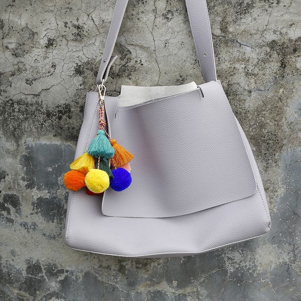 and 2019 personality new tassel european keychain exaggerated american jewelry national wind hanging bag pendant, Silver
and 2019 personality new tassel european keychain exaggerated american jewelry national wind hanging bag pendant, Silver