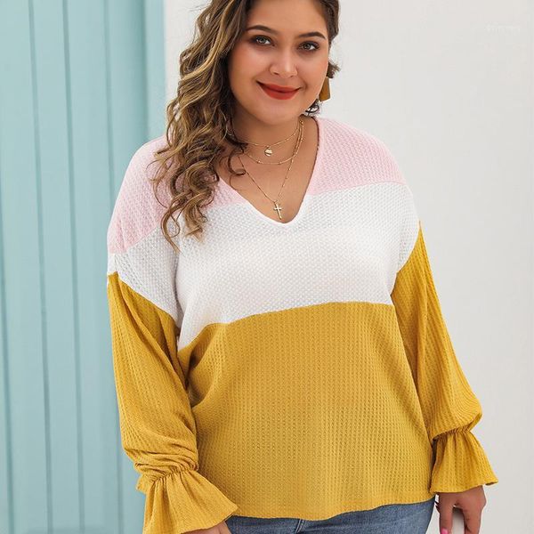women's blouses & shirts 2021 autumn winter blouse shirt women v neck long sleeve contrast color patchwork knitted casual plus size lad, White
women's blouses & shirts 2021 autumn winter blouse shirt women v neck long sleeve contrast color patchwork knitted casual plus size lad, White