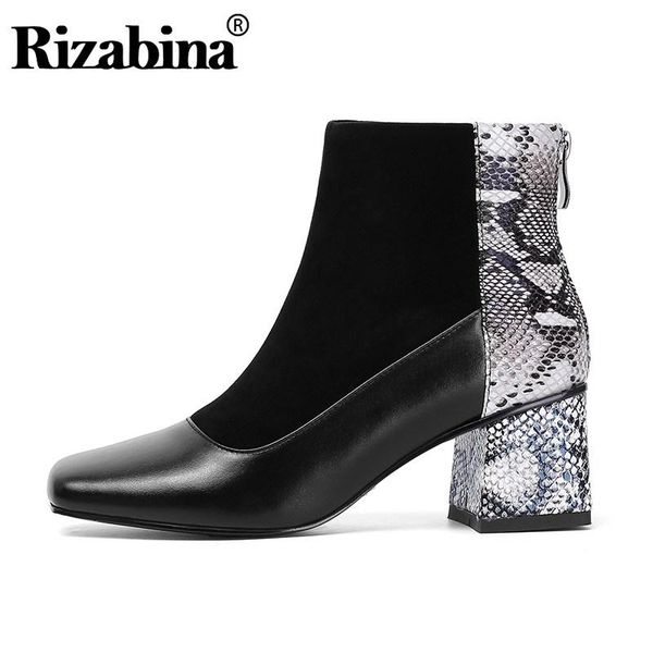 boots rizabina women real leather mixed colors fashion ankle zipper snakeskin lady short office botas size 33-43, Black
boots rizabina women real leather mixed colors fashion ankle zipper snakeskin lady short office botas size 33-43, Black