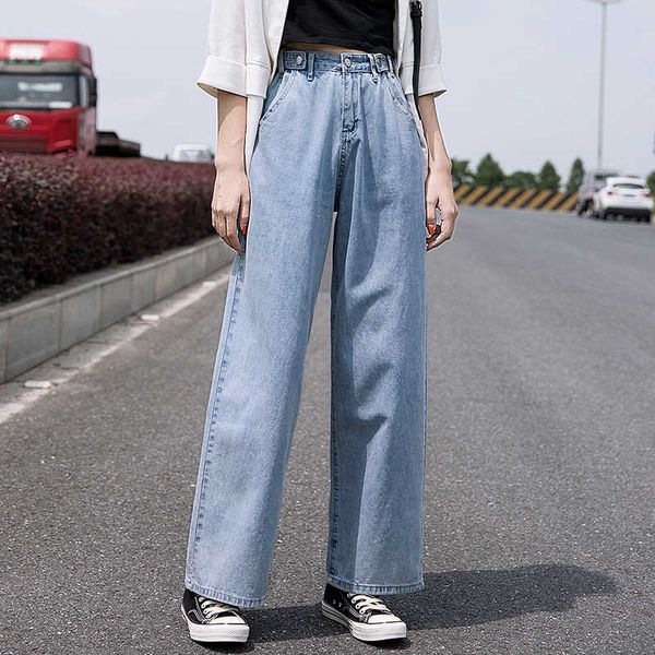 368# elegant matching jeans women's summer high waist loose hole straight wide leg floor pants drape feeling, Blue
368# elegant matching jeans women's summer high waist loose hole straight wide leg floor pants drape feeling, Blue