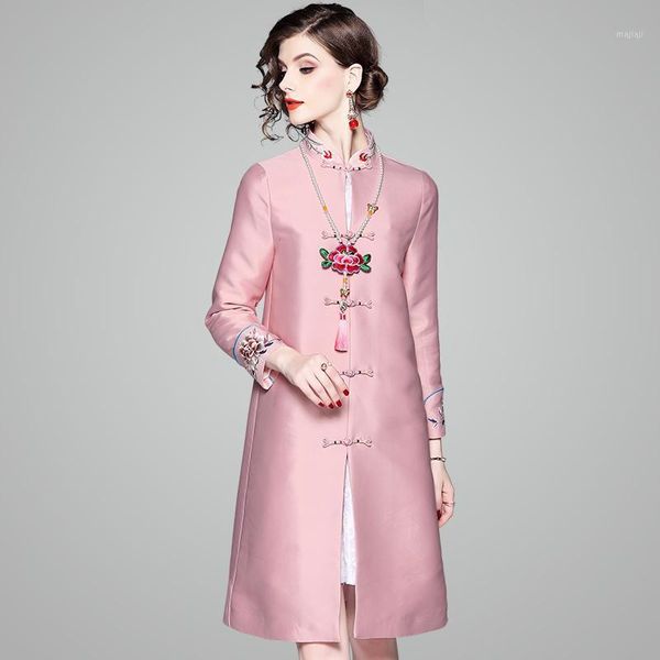 women's trench coats spring/autumn/winter chinese style coat fit and flare women embroidery pink daily wear nice quarter sleeve qty1, Tan;black
women's trench coats spring/autumn/winter chinese style coat fit and flare women embroidery pink daily wear nice quarter sleeve qty1, Tan;black