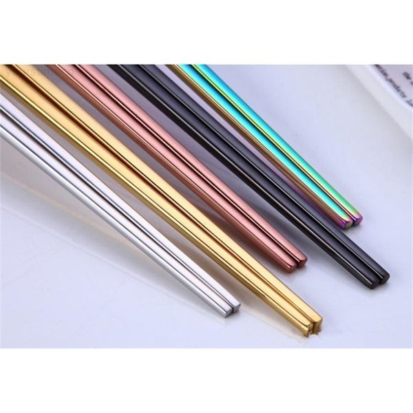 high grade 304 stainless steel 5 colors square chopsticks flatware home l simple style tableware
high grade 304 stainless steel 5 colors square chopsticks flatware home l simple style tableware