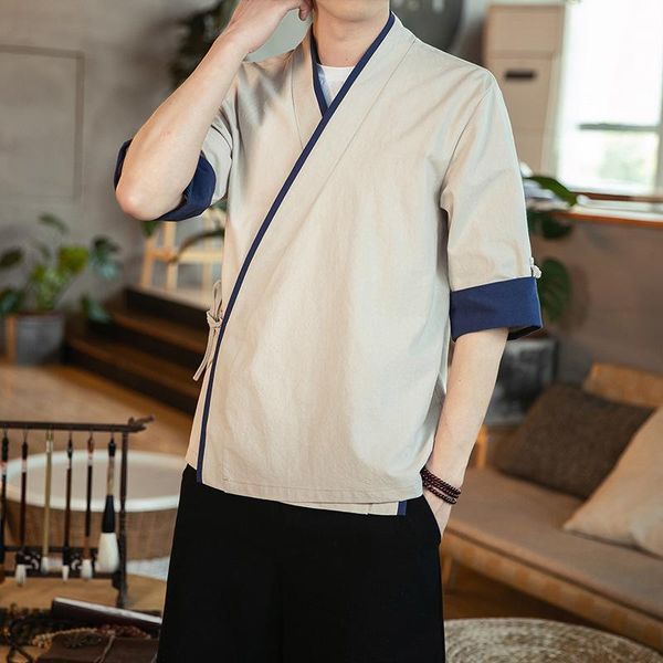 2020 men's chinese style summer new cotton linen short sleeve shirt retro hanfu linen short sleeve shirt, White;black
2020 men's chinese style summer new cotton linen short sleeve shirt retro hanfu linen short sleeve shirt, White;black