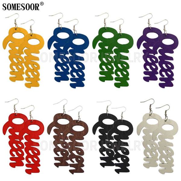 somesoor jewelry 9 colors laser cutting queen word shape wooden drop pendants cute earrings for women, Silver
somesoor jewelry 9 colors laser cutting queen word shape wooden drop pendants cute earrings for women, Silver