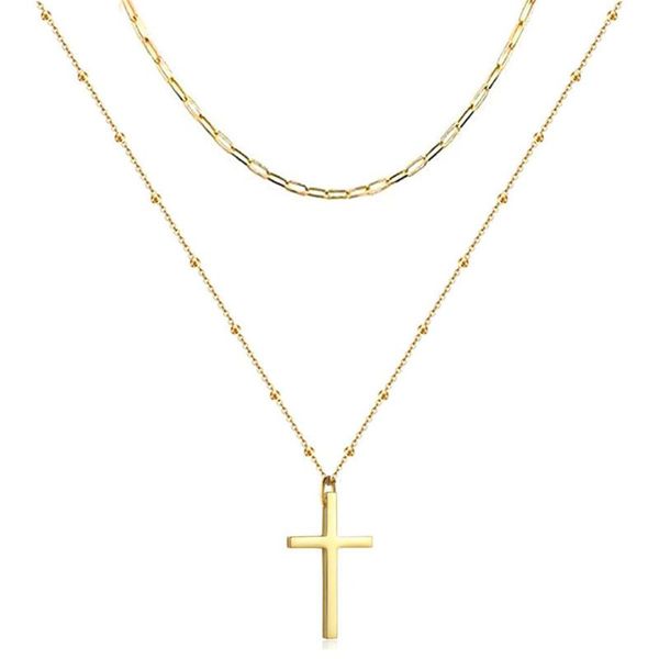 chokers multilayer cross charm pendant necklaces punk gold color stainless steel neck chains for women 2021 fashion jewelry, Golden;silver
chokers multilayer cross charm pendant necklaces punk gold color stainless steel neck chains for women 2021 fashion jewelry, Golden;silver