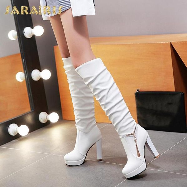boots sarairis 2021 platfrom high heels fringe metal decoration design shoes office women knee boot lady, Black
boots sarairis 2021 platfrom high heels fringe metal decoration design shoes office women knee boot lady, Black