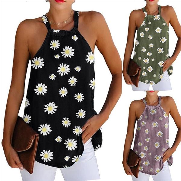 fashion women vest casual sleeveless marguerite print floral halter camisole cotton linen loose t shirt tee female, White
fashion women vest casual sleeveless marguerite print floral halter camisole cotton linen loose t shirt tee female, White