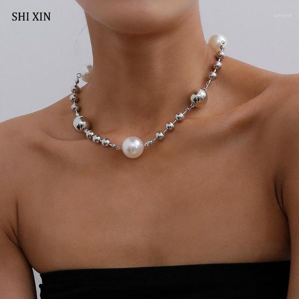chokers shixin punk ccb and pearl beads choker necklace for women hiphop short collar beaded female 2021 fashion collier1, Golden;silver
chokers shixin punk ccb and pearl beads choker necklace for women hiphop short collar beaded female 2021 fashion collier1, Golden;silver