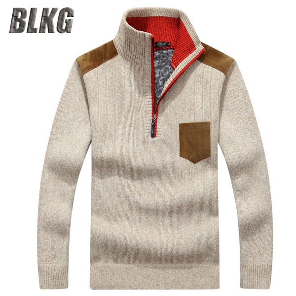 plus velvet winter pullover men's sweater half zipper sweater thicken warm stand collar loose sweater vetement homme men clothes 201026, White;black
plus velvet winter pullover men's sweater half zipper sweater thicken warm stand collar loose sweater vetement homme men clothes 201026, White;black