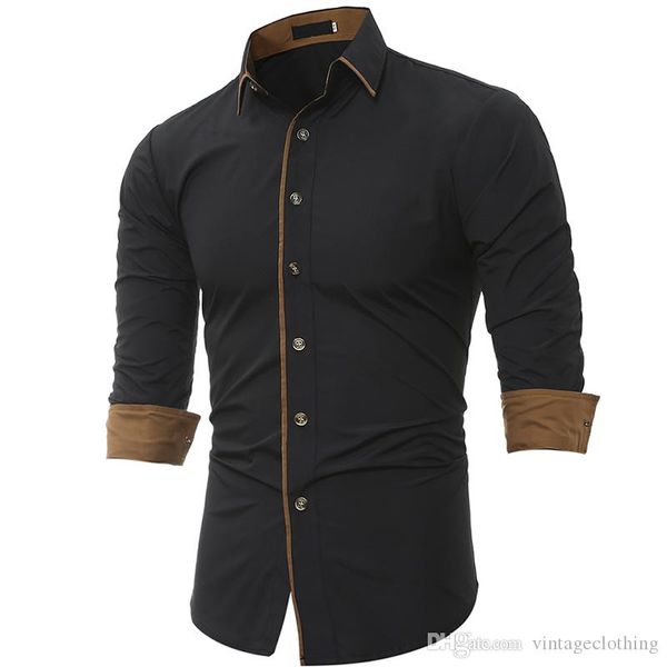 mens autumn spring slim fit fashion dress shirts casual skinny black white gray clothing male casual, White;black
mens autumn spring slim fit fashion dress shirts casual skinny black white gray clothing male casual, White;black