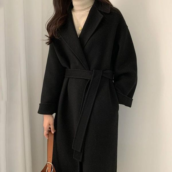 snordic women autumn winter loose long wool coat jacket belt woolen overcoat turn-down collar cardigan outerwear, Black
snordic women autumn winter loose long wool coat jacket belt woolen overcoat turn-down collar cardigan outerwear, Black