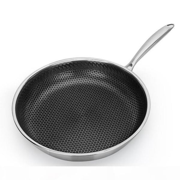 stainless steel skillet - nonstick fry pan - induction compatible - multipurpose cookware use for home kitchen or restaurant
stainless steel skillet - nonstick fry pan - induction compatible - multipurpose cookware use for home kitchen or restaurant