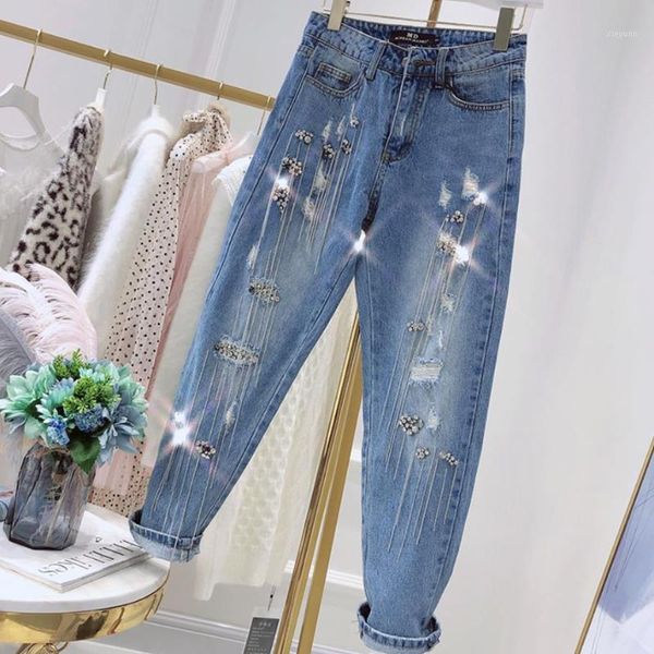 straight jeans 2020 spring new fahsion sequins beaded tassels worn out loose retro jeans women1, Blue
straight jeans 2020 spring new fahsion sequins beaded tassels worn out loose retro jeans women1, Blue