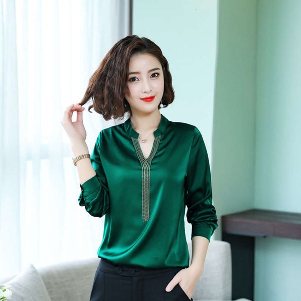 spring satin bottomed women's versatile loose silk long sleeve slim v-neck tassel chiffon shirt, White
spring satin bottomed women's versatile loose silk long sleeve slim v-neck tassel chiffon shirt, White