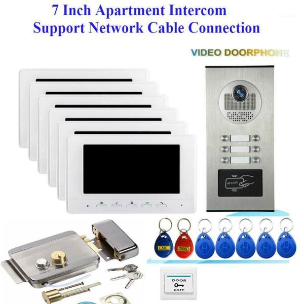 7" color lcd video door phone intercom system 6/4/3/2 monitors + rfid access outdoor camera for 2~6 apartment+lock1
7" color lcd video door phone intercom system 6/4/3/2 monitors + rfid access outdoor camera for 2~6 apartment+lock1
