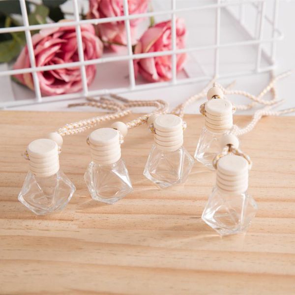 Image of Car scent diffuser bottle auto pendant perfume ornament air freshener for essential oils diffuser fragrance empty glass pitcher