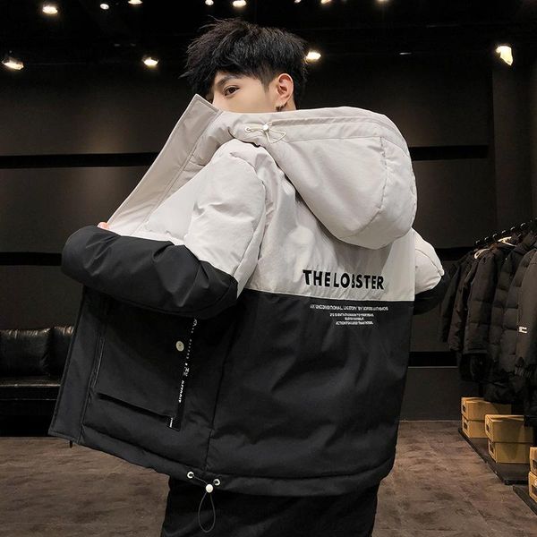 men's cotton padded jacket thickened warm down cotton jacket winter men's hooded work clothes padded, Black
men's cotton padded jacket thickened warm down cotton jacket winter men's hooded work clothes padded, Black