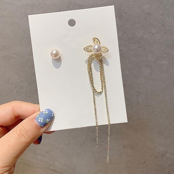 asymmetric pearl flower earrings long chain tassel drop earrings women gold color alloy female dangle earring fashion jewelry, Silver
asymmetric pearl flower earrings long chain tassel drop earrings women gold color alloy female dangle earring fashion jewelry, Silver