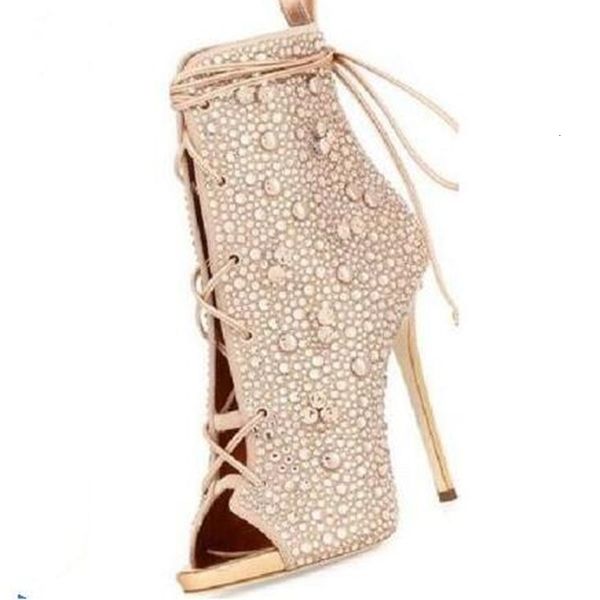 colors spring autumn lace up peep toe women ankle super high heels crystals charming short boots 35-42, Black
colors spring autumn lace up peep toe women ankle super high heels crystals charming short boots 35-42, Black