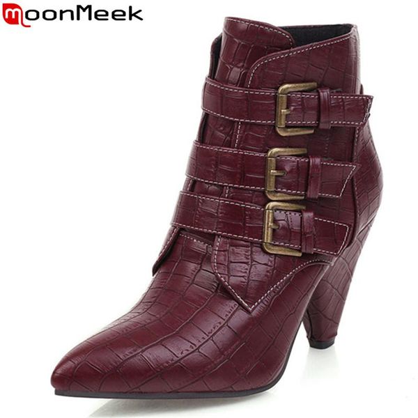 moonmeek 2020 large size 35-47 fashion buckle ankle boots thick high heels pointed toe ladies shoes winter women boots, Black
moonmeek 2020 large size 35-47 fashion buckle ankle boots thick high heels pointed toe ladies shoes winter women boots, Black