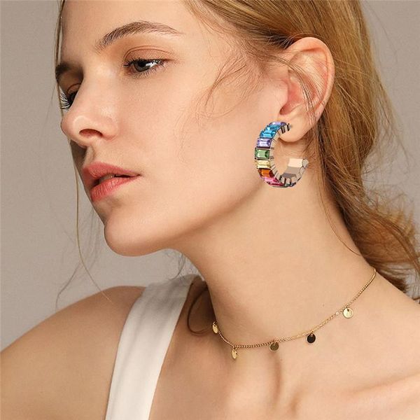 hoop & huggie minar romantic colorful shinning rhinestones earring c shape metal earrings for women girls luxury jewellery simple, Golden;silver
hoop & huggie minar romantic colorful shinning rhinestones earring c shape metal earrings for women girls luxury jewellery simple, Golden;silver