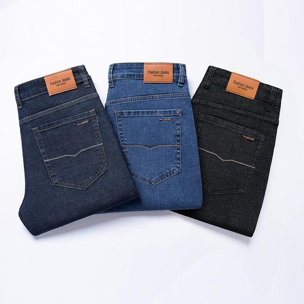 men's jeans 2021 spring tencel fabric classic style business straight-leg stretch denim trousers male brand black blue,6205
men's jeans 2021 spring tencel fabric classic style business straight-leg stretch denim trousers male brand black blue,6205