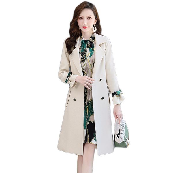 2021 new two ensemble bege trench coat and print dress play defines autumn fashion thin female clothing, Gray
2021 new two ensemble bege trench coat and print dress play defines autumn fashion thin female clothing, Gray