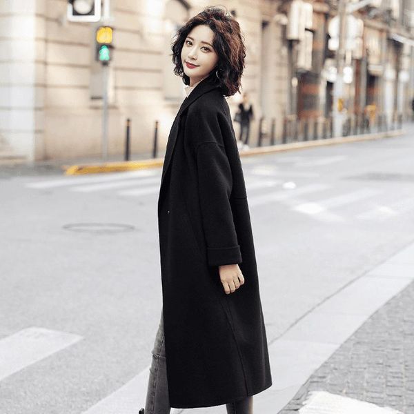 women's wool & blends woollen coat middle long 2021 autumn and winter high end cashmere temperament woolen a2010, Black
women's wool & blends woollen coat middle long 2021 autumn and winter high end cashmere temperament woolen a2010, Black