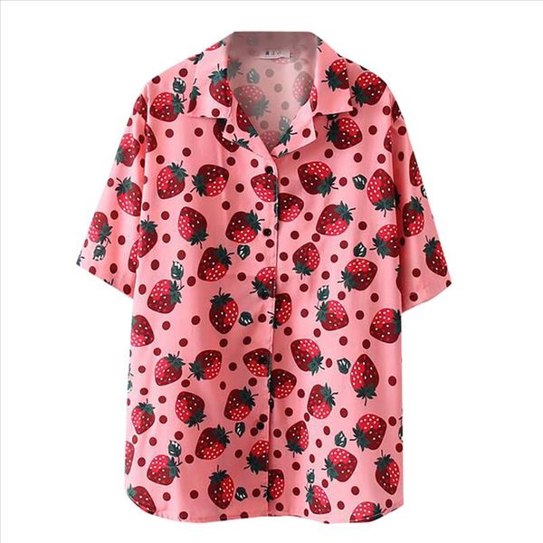 new arrival blouses women fashion short sleeve strawberry print korean shirt casual loose blouse clothing blusa f3, White 
new arrival blouses women fashion short sleeve strawberry print korean shirt casual loose blouse clothing blusa f3, White