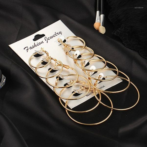 lats 6pcs gold/silver colour earring set korean big hoop earrings for women exaggerated circle earings 2020 fashion jewelry1, Golden;silver
lats 6pcs gold/silver colour earring set korean big hoop earrings for women exaggerated circle earings 2020 fashion jewelry1, Golden;silver