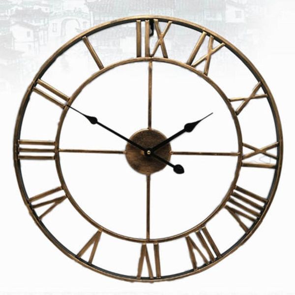 40/47cm nordic metal roman numeral wall clocks retro iron round face black gold large outdoor garden clock home decoration1
40/47cm nordic metal roman numeral wall clocks retro iron round face black gold large outdoor garden clock home decoration1
