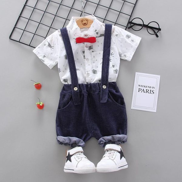 clothing sets european and american style bow tie gentleman suspender suit lion print short sleeve children's shirt, White
clothing sets european and american style bow tie gentleman suspender suit lion print short sleeve children's shirt, White