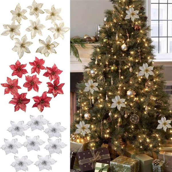 decorative flowers & wreaths 13cm big flower head glitter artificial silk christmas tree ornament diy decoration year decor navidad 2021
decorative flowers & wreaths 13cm big flower head glitter artificial silk christmas tree ornament diy decoration year decor navidad 2021