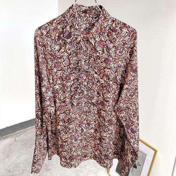 women vintage floral print blouse 100% viscose lady turn-down collar long sleeve loose shirt and for 2021 new1, White
women vintage floral print blouse 100% viscose lady turn-down collar long sleeve loose shirt and for 2021 new1, White
