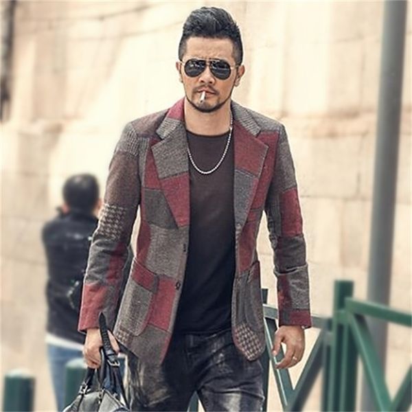 spring stitching retro red for casual grey plaid slim european style business blazer men wedding suit f196-5, White;black
spring stitching retro red for casual grey plaid slim european style business blazer men wedding suit f196-5, White;black